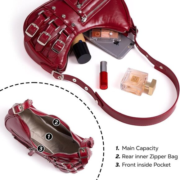 Leather Women's Shoulder Bag Purse Small Crossbody Trendy Casual Stylish - Picture 4 of 8